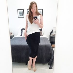 Pure Collection Black Midi Pencil Skirt 6 NWT